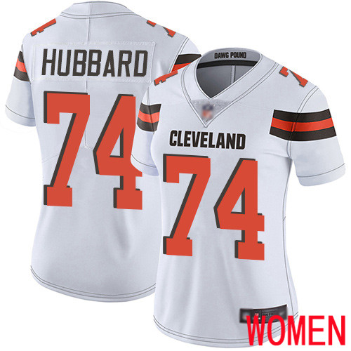 Cleveland Browns Chris Hubbard Women White Limited Jersey #74 NFL Football Road Vapor Untouchable